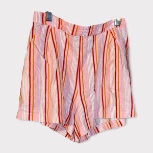 LUSH  Linen  Striped high waist shorts Size S